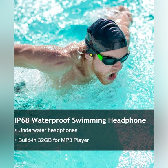 LOBKIN Bone Conduction Headphones, Swimming Headphones New Open Box - Picture 2 of 6